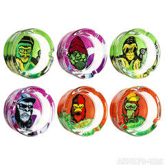Gorilla Roling Stars 85mm Circular Ashtray With Grs Gorilla Pattern Printed On The Bottom, Weighing 218g/Pcs, 6 Mixed/Display Boxes