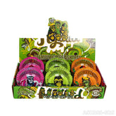 Gorilla Roling Stars Brand Series 85mm Circular Glass Ashtray: The Bottom Is Circular With Vertical Stripes On The Side