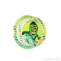 Gorilla Roling Stars Brand Series 85mm Circular Glass Ashtray: The Bottom Is Circular With Vertical Stripes On The Side