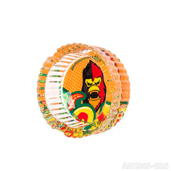 Gorilla Roling Stars Brand Series 85mm Circular Glass Ashtray: The Bottom Is Circular With Vertical Stripes On The Side