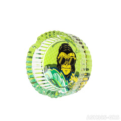 Gorilla Roling Stars Brand Series 85mm Circular Glass Ashtray: The Bottom Is Circular With Vertical Stripes On The Side