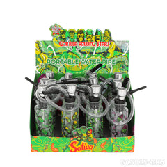 Gorilla Roling Stars Brand Series Transparent Glass Bottle Water Pipe+1 Small Silicone Straw+1 Metal Tube, Uv Pattern On The Bottle Body, 12 Mixed/1 Display Box