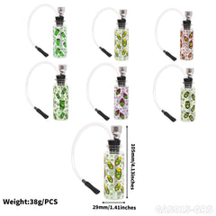Gorilla Roling Stars Brand Series Transparent Glass Bottle Water Pipe+1 Small Silicone Straw+1 Metal Tube, Uv Pattern On The Bottle Body, 12 Mixed/1 Display Box