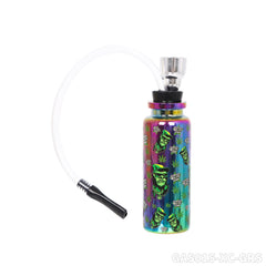 Gorilla Roling Stars Brand Series Transparent Glass Bottle Water Pipe+1 Small Silicone Straw+1 Metal Tube, Uv Pattern On The Bottle Body, 12 Mixed/1 Display Box