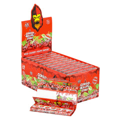 GORILLA ROLLING STARS Cherry Flavored Rolling Paper with Rolling Tips, 1 1/4 Size Organic Rolling Papers, 50 PCS / Pack 24 Pack / Box