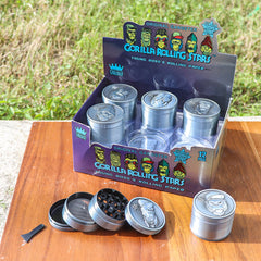 Gorilla Rolling Stars Zinc Alloy Tobacco Grinder, 4 Lay Ø 50 Metal Herb Grinder, Portable & Easy Clean Smoker Grinder, 12 PCS / Box