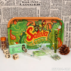 Gorilla Rolling Star Smoking Kit Plastic Grinder+Glass Pipe+ Joint Holder+Rolling Paper+Rolling Tray+Pre-Rolled Cone