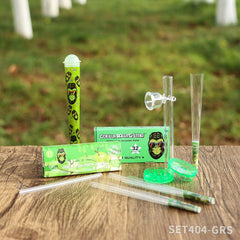 Gorilla Rolling Star Smoking Kit Plastic Grinder+Glass Pipe+ Joint Holder+Rolling Paper+Rolling Tray+Pre-Rolled Cone