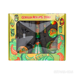 Gorilla Rolling Star Smoking Kit Glass Bong Kit +Ashtray+Grinder+Glass Jar+Silicone Case+Spoon
