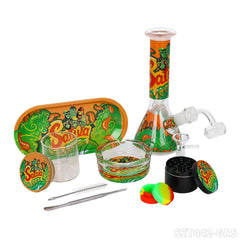 Gorilla Rolling Star Smoking Kit Glass Bong Kit +Ashtray+Grinder+Glass Jar+Silicone Case+Spoon