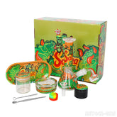 Gorilla Rolling Star Smoking Kit Glass Bong Kit +Ashtray+Grinder+Glass Jar+Silicone Case+Spoon