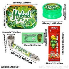 Gorilla rolling star smoking kit rolling paper++hemp wrap +metal pipe+joint holder+grinder