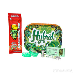 Gorilla rolling star smoking kit rolling paper++hemp wrap +metal pipe+joint holder+grinder