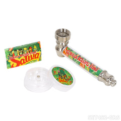 Gorilla Rolling Star Smoking Pipe Kit Metal Pipe+Plastic Grinder