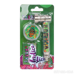 Gorilla Rolling Star Smoking Pipe Kit Metal Pipe+Plastic Grinder