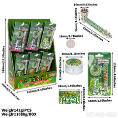 Gorilla Rolling Star Smoking Pipe Kit Metal Pipe+Plastic Grinder