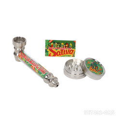Gorilla Rolling Star Smoking Pipe Kit With Metal Pipe +Metal Grinder+Stainless Steel Screen