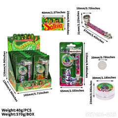 Gorilla Rolling Star Smoking Pipe Kit With Metal Pipe +Plastic Grinder+Stainless Steel Screen