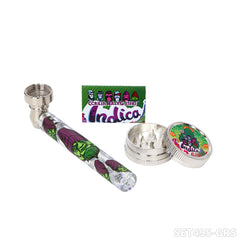 Gorilla Rolling Star Smoking Pipe Kit With Glass Pipe +Metal Grinder+Stainless Steel Screen