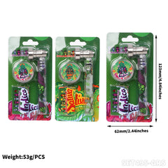 Gorilla Rolling Star Smoking Pipe Kit With Glass Pipe +Metal Grinder+Stainless Steel Screen