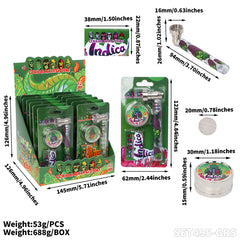 Gorilla Rolling Star Smoking Pipe Kit With Glass Pipe +Metal Grinder+Stainless Steel Screen