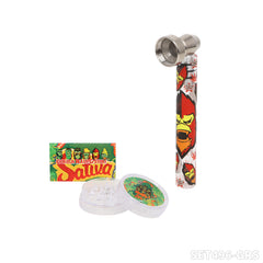 Gorilla Rolling Star Smoking Pipe Kit With Metal Pipe +Metal Grinder+Stainless Steel Screen
