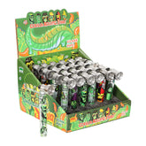 GORILLA ROLLING STARS 95 mm Glass Smoking Pipe, Green Tobacco Pipe With Metal Bowl, 24 PCS / Box