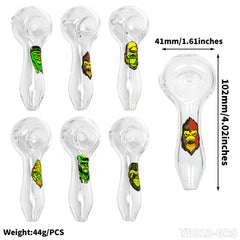 Gorilla Roling Stars Brand Glass Pipe: The Pipe Has A Transfer Film Pattern On It, With A Length Of 102mm And A Width Of 41mm, 44g/Pcs, 12 Pieces/Display Box, Mixed Pattern For Sale