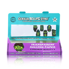 GORILLA ROLLING STARS 1 1/4 Size Transparent Cellulose Rolling Papers with Rolling Tips, Slow Burning & Organic Rolling Paper, 32 PCS / Pack 24 Pack / Box