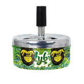 GORILLA ROLLING STARS Press Cigarette Ashtray, Round Metal Ash Tray & Cigarette Holder, Portable Ash Trays
