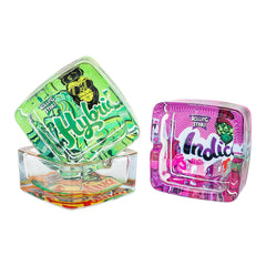 GORILLA ROLLING STARS Shatter Resistant Glass Ashtray, 93 x 42 mm Square Cigarette Ashtray with Cigarette Holder, 6 PCS / Box
