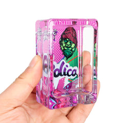 GORILLA ROLLING STARS Shatter Resistant Glass Ashtray, 86 x 57 mm Square Cigarette Ashtray with Cigarette Holder, 6 PCS / Box