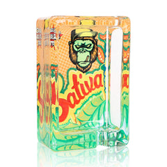 GORILLA ROLLING STARS Shatter Resistant Glass Ashtray, 86 x 57 mm Square Cigarette Ashtray with Cigarette Holder, 6 PCS / Box