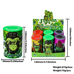 GORILLA ROLLING STARS Vacuum Sealed Press Down Plastic Storage Jar, Container Airtight Smell Proof Plastic Stash Jar, 6 Jars / Box