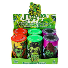 GORILLA ROLLING STARS Vacuum Sealed Press Down Plastic Storage Jar, Container Airtight Smell Proof Plastic Stash Jar, 6 Jars / Box