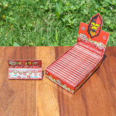 GORILLA ROLLING STARS Cherry Flavored Rolling Paper with Rolling Tips, 1 1/4 Size Organic Rolling Papers, 50 PCS / Pack 24 Pack / Box