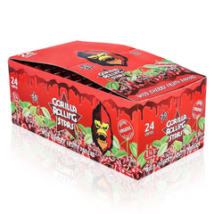 GORILLA ROLLING STARS Cherry Flavored Rolling Paper with Rolling Tips, 1 1/4 Size Organic Rolling Papers, 50 PCS / Pack 24 Pack / Box