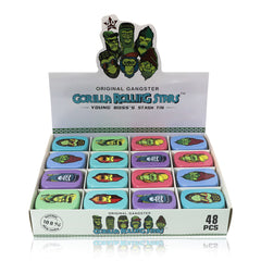 GORILLA ROLLING STARS Flip Smell Proof Metal Tin, 62 x 50 mm Metal Storage Case, Colorful Tinplate Storage Box, 48 PCS / Box