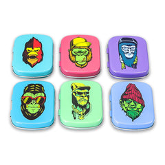 GORILLA ROLLING STARS Flip Smell Proof Metal Tin, 62 x 50 mm Metal Storage Case, Colorful Tinplate Storage Box, 48 PCS / Box