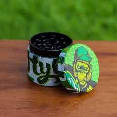 Gorilla Rolling Stars Green Zinc Alloy Tobacco Grinder, 4 Lay Ø 40 Metal Herb Grinder, Portable & Easy Clean Smoker Grinder, 6 PCS / Box