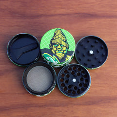 Gorilla Rolling Stars Green Zinc Alloy Tobacco Grinder, 4 Lay Ø 40 Metal Herb Grinder, Portable & Easy Clean Smoker Grinder, 6 PCS / Box