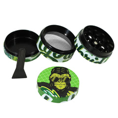 Gorilla Rolling Stars Green Zinc Alloy Tobacco Grinder, 4 Lay Ø 40 Metal Herb Grinder, Portable & Easy Clean Smoker Grinder, 6 PCS / Box