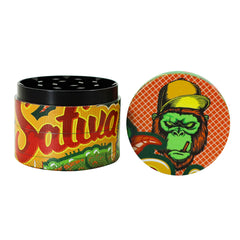 Gorilla Rolling Stars Yellow Zinc Alloy Tobacco Grinder, 4 Lay Ø 50 Metal Herb Grinder, Portable & Easy Clean Smoker Grinder, 6 PCS / Box
