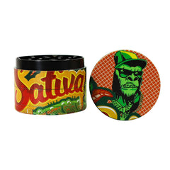 Gorilla Rolling Stars Yellow Zinc Alloy Tobacco Grinder, 4 Lay Ø 50 Metal Herb Grinder, Portable & Easy Clean Smoker Grinder, 6 PCS / Box