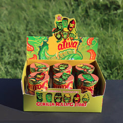 Gorilla Rolling Stars Yellow Zinc Alloy Tobacco Grinder, 4 Lay Ø 50 Metal Herb Grinder, Portable & Easy Clean Smoker Grinder, 6 PCS / Box