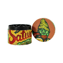 Gorilla Rolling Stars Yellow Zinc Alloy Tobacco Grinder, 4 Lay Ø 50 Metal Herb Grinder, Portable & Easy Clean Smoker Grinder, 6 PCS / Box