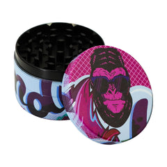 Gorilla Rolling Stars Purple Zinc Alloy Tobacco Grinder, 4 Lay Ø 63 Metal Herb Grinder, Portable & Easy Clean Smoker Grinder, 6 PCS / Box