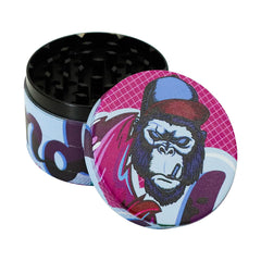 Gorilla Rolling Stars Purple Zinc Alloy Tobacco Grinder, 4 Lay Ø 63 Metal Herb Grinder, Portable & Easy Clean Smoker Grinder, 6 PCS / Box
