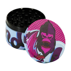 Gorilla Rolling Stars Purple Zinc Alloy Tobacco Grinder, 4 Lay Ø 63 Metal Herb Grinder, Portable & Easy Clean Smoker Grinder, 6 PCS / Box