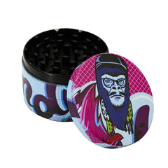 Gorilla Rolling Stars Purple Zinc Alloy Tobacco Grinder, 4 Lay Ø 63 Metal Herb Grinder, Portable & Easy Clean Smoker Grinder, 6 PCS / Box